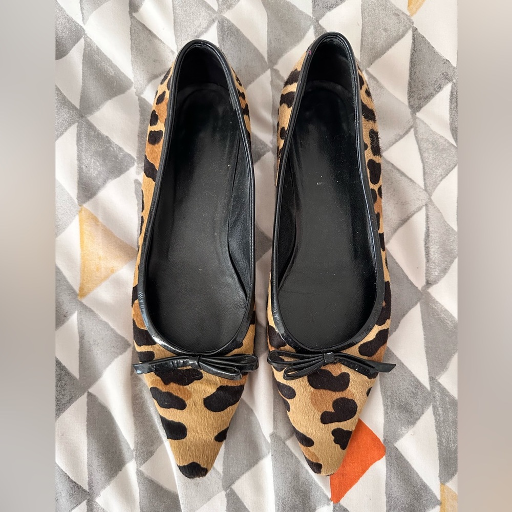 PRADA LEOPARD CALF FLATS